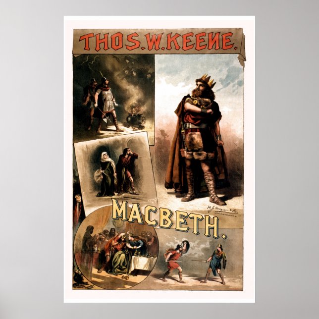 Póster retoque Vintage Shakespeare Macbeth (Frente)