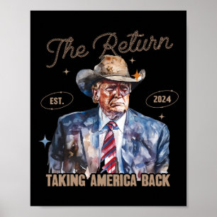 Póster Retorno de chico de vaca occidental Trump 2024 qui