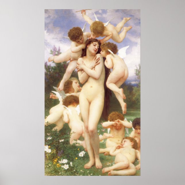 Póster Retorno de primavera (Le Printemps) por Bouguereau (Frente)
