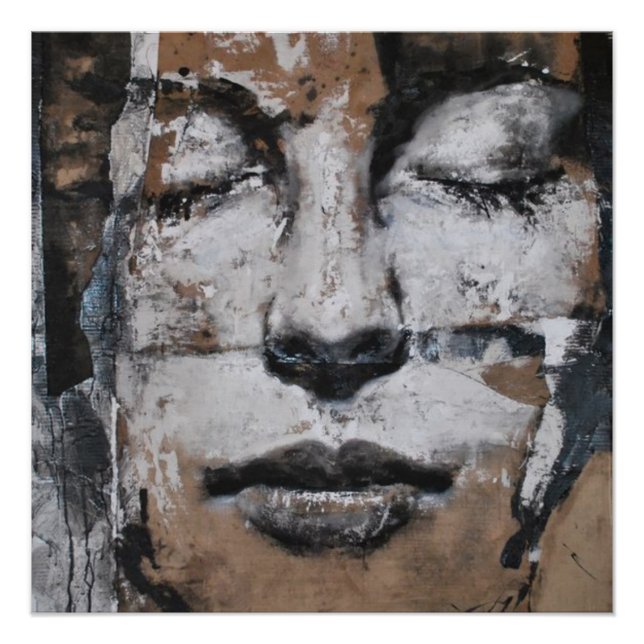 Póster retrato, abstracción, acuarela, arte, decoración, (Anverso)