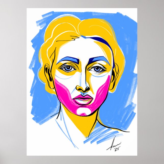 Póster Retrato abstracto #2 (Frente)