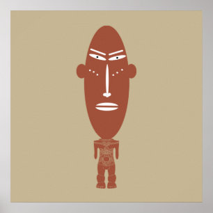 Póster retrato abstracto africano