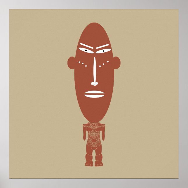 Póster retrato abstracto africano (Frente)