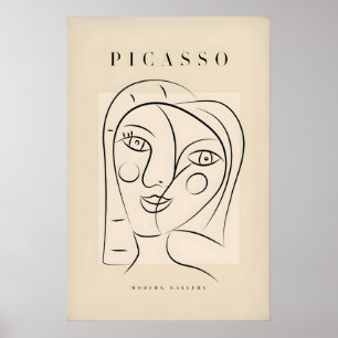 Póster Retrato abstracto de doble cara sonriente de Picas
