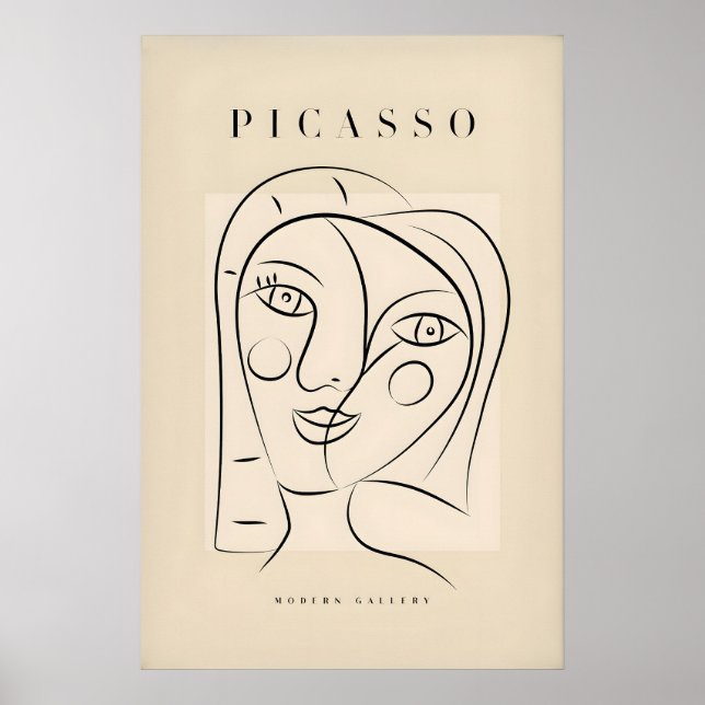 Póster Retrato abstracto de doble cara sonriente de Picas (Frente)