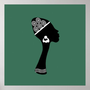 Póster retrato abstracto de mujer afroamericana