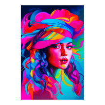 Retrato abstracto vibrante