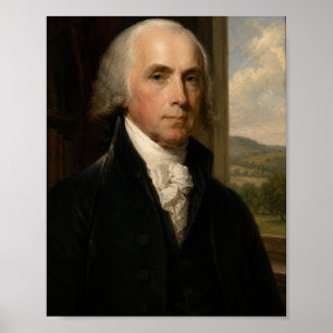 Póster Retrato al óleo de James Madison   4º Presidente