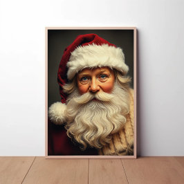 Póster Retrato alegre de Santa Claus con brillo festivo
