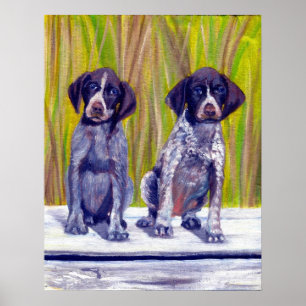 Póster Retrato alemán del perro de perritos del indicador