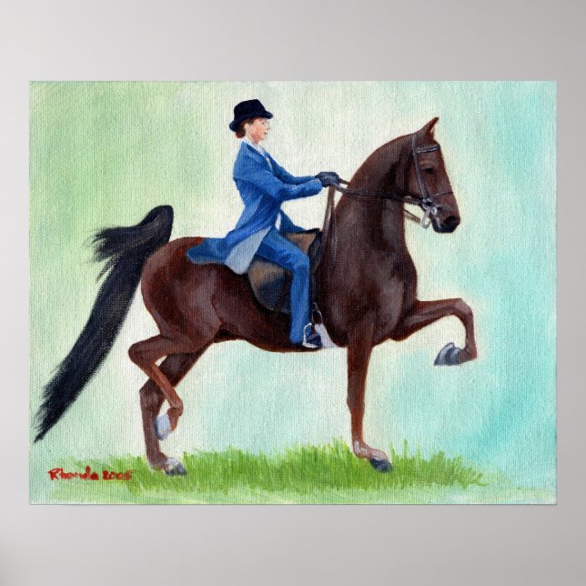 Póster Retrato americano de caballo de exhuberación ensil (Frente)