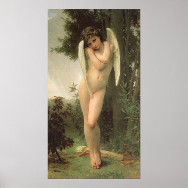 Póster Retrato Ángel Cupido (Cupidón) por Bouguereau (Frente)