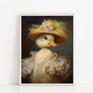 Póster Retrato Antiguo de Patito, Retrato de Animal Victo