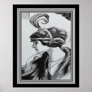 Póster Retrato Art Déco de un Flapper ca.1920 - 16x20