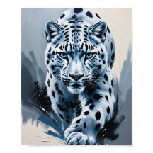 Retrato artístico del leopardo de las nieves abstr