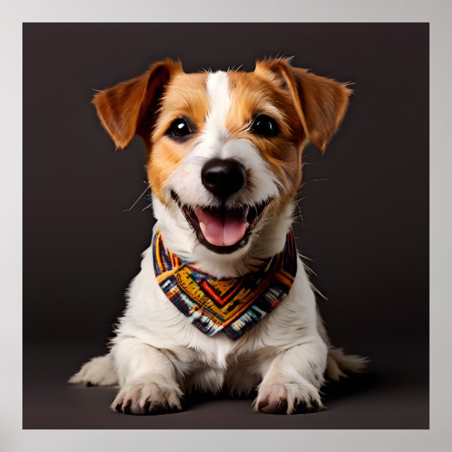 Póster Retrato artístico sobre el realismo de Jack Russel (Frente)