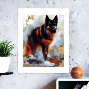 Póster Retrato asombroso de perro pastor alemán