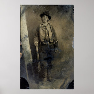 Póster Retrato autenticado de Billy the Kid (1880)