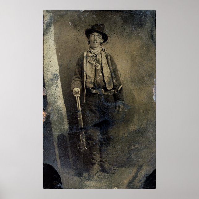 Póster Retrato autenticado de Billy the Kid (1880) (Frente)