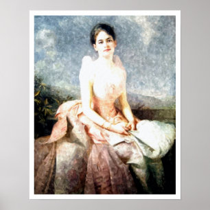 Póster Retrato bajo de Juliette Gordon de la acuarela