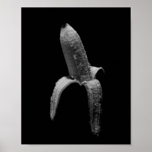 Póster Retrato blanco y negro de banana