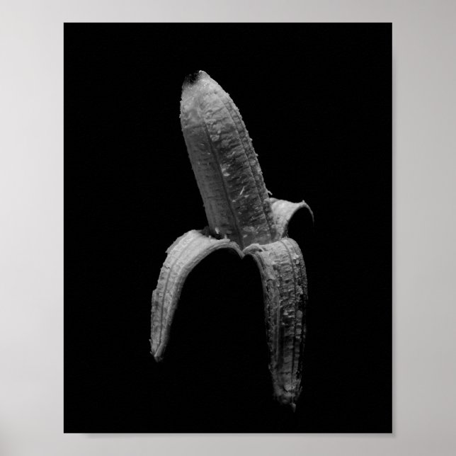 Póster Retrato blanco y negro de banana (Frente)