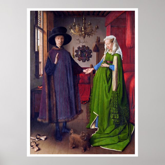Póster Retrato boda de Jan Van Eyck - (Frente)