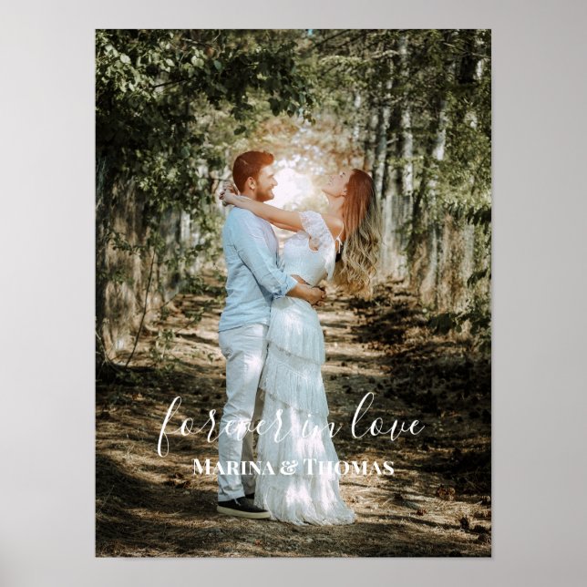 Póster Retrato Boda personalizado caligrafía moderna (Frente)