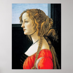 Póster Retrato botticelli de una joven