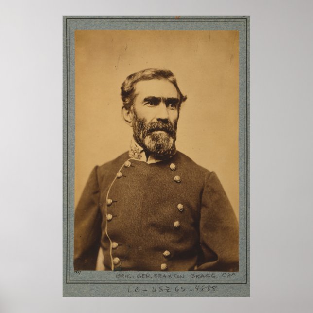 Póster Retrato Braxton Bragg (entre 1861 y 1865) (Frente)