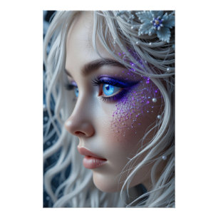 Póster Retrato celeste bordado