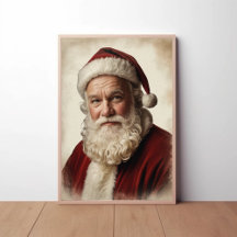 Retrato clásico de Santa Claus con sonrisa suave