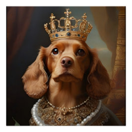 Póster Retrato Cocker Spaniel arte mural de la corona Rei