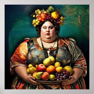 Póster Retrato colorido de la "Diosa de la Indulgencia"