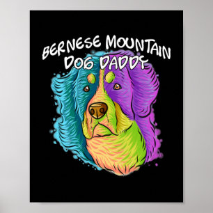 Póster Retrato colorido Perro de montaña Bernés Papá