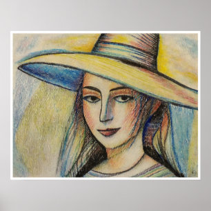 Póster Retrato con Gorra - Imágenes de archivo