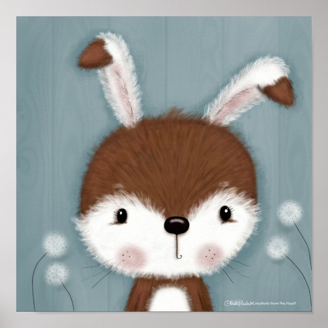 Póster Retrato conejo de Woodland (Frente)