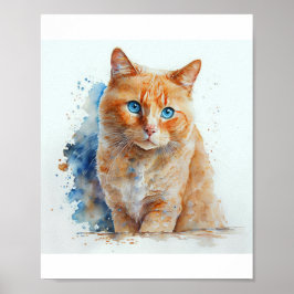 Póster Retrato conmemorativo del gato personalizado para