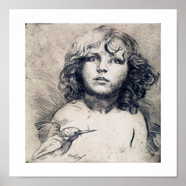 Póster Retrato (Copper print), Alphonse Mucha (Frente)