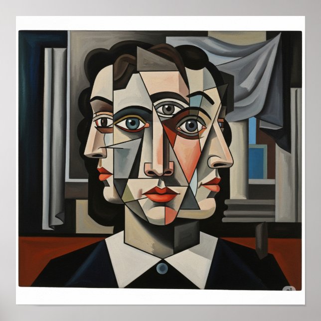 Póster Retrato Cubista (Frente)