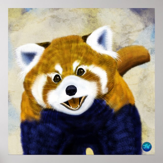 Póster Retrato Cute Red Panda (Frente)