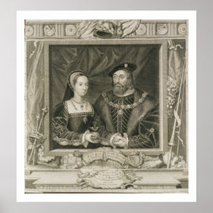 Póster Retrato de 1496-1533) reinas de Maria (de Francia,
