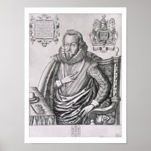 Póster Retrato de 1563-1612) 1ros condes de Roberto Cecil