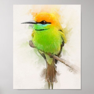 Póster Retrato de abeja verde