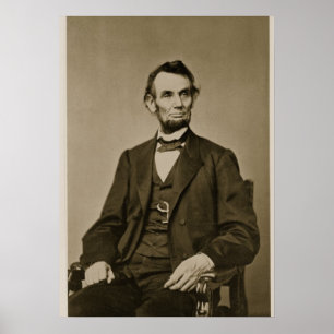 Póster Retrato de Abraham Lincoln (1809-65) (foto b/w)