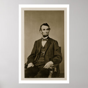 Póster Retrato de Abraham Lincoln (1809-65) (foto b/w)
