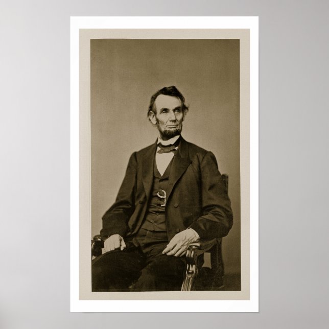 Póster Retrato de Abraham Lincoln (1809-65) (foto b/w) (Frente)