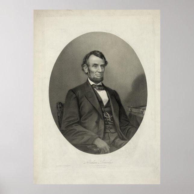Póster Retrato de ABRAHAM LINCOLN de J.H. Bufford & Sons (Frente)