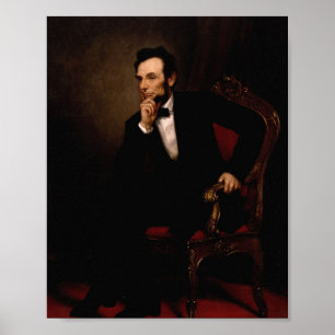 Póster Retrato de Abraham Lincoln George Peter Healy