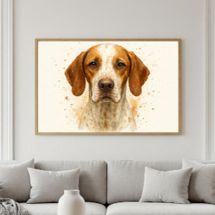 Póster Retrato de acuarela de perro puntero
